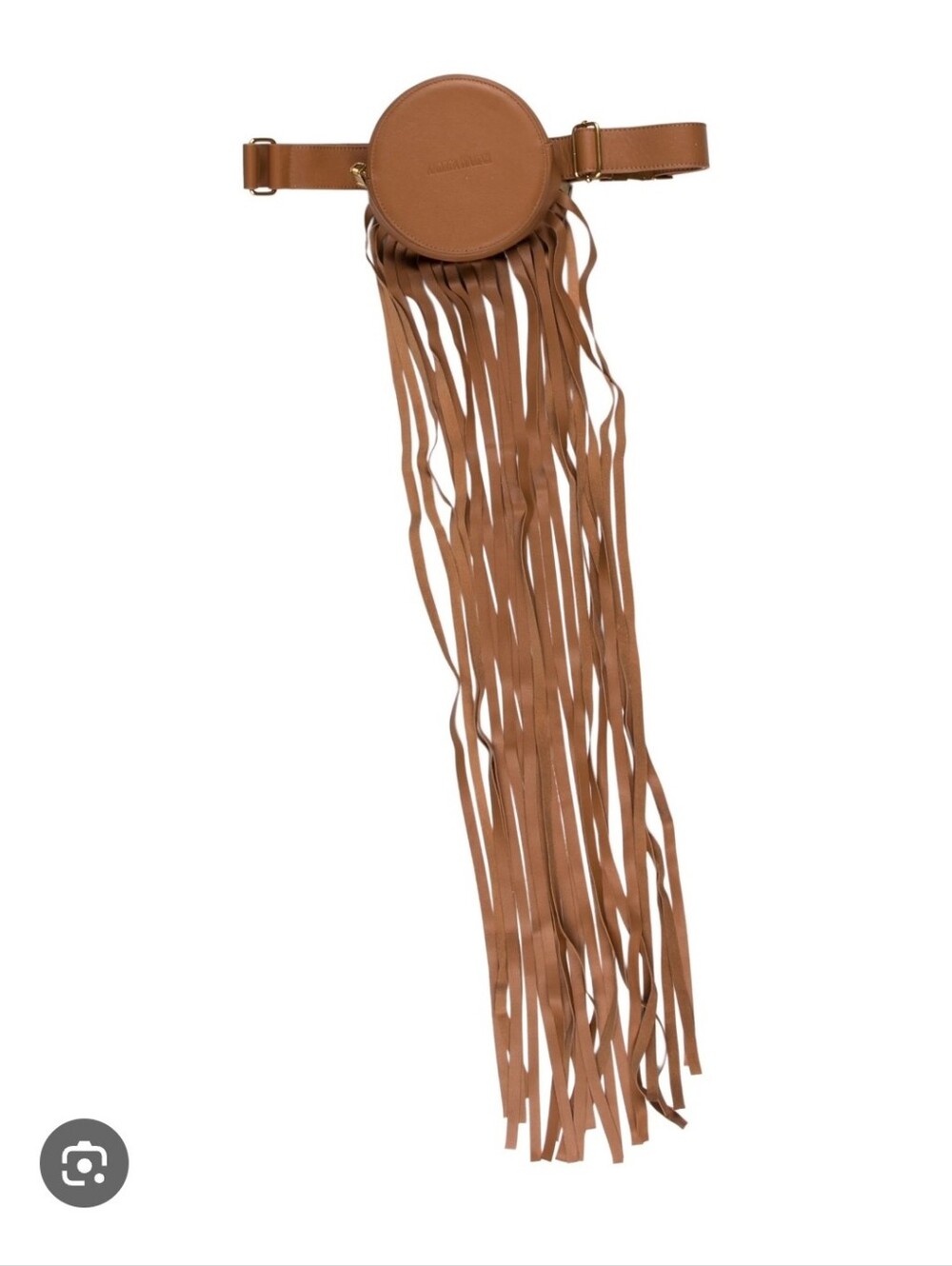 Andrea Iyamah Brown Leather Fringe Belt Bag